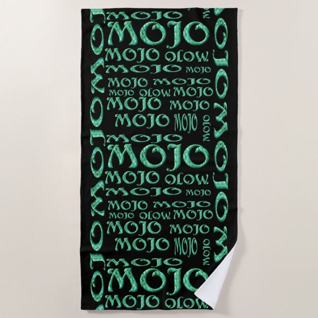 Mojo black beach towel (Front)