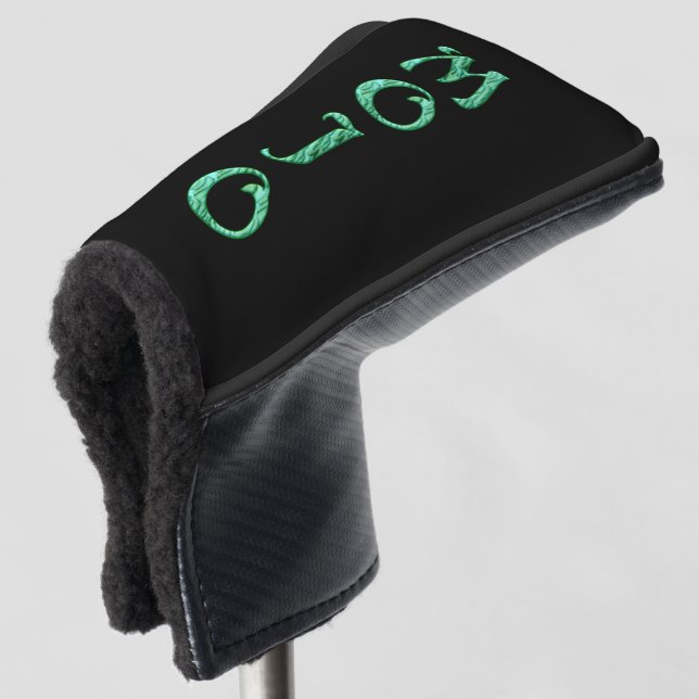 Mojo black golf club putter cover (3/4 Front)
