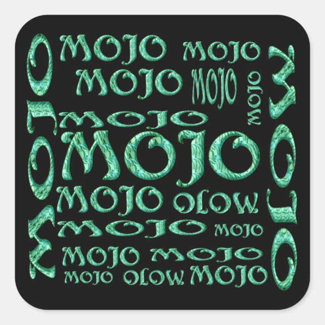 Mojo black square stickers (Front)