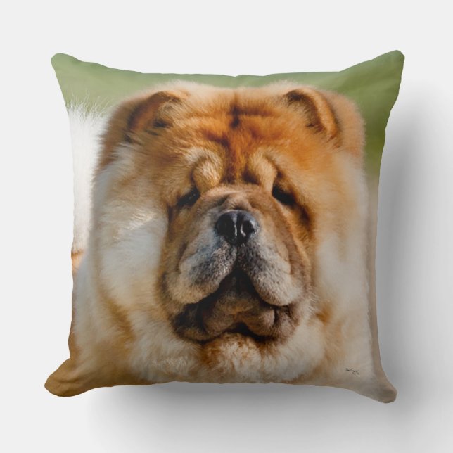 Mojo Chow Throw Pillow (Front)