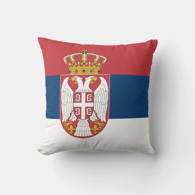 MoJo Coussin avec drapeau de Serbie (Recto)