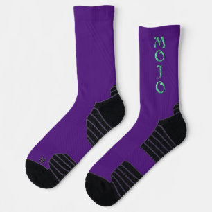 Mojo green and purple high performance socks