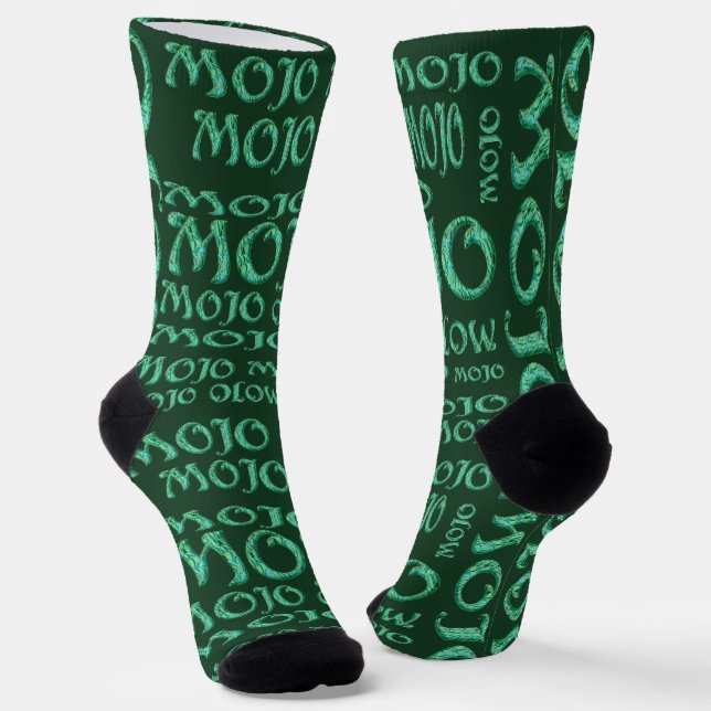Mojo green premium socks (Angled)