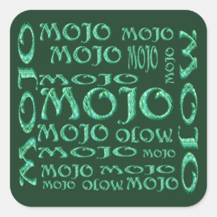 Mojo green square stickers
