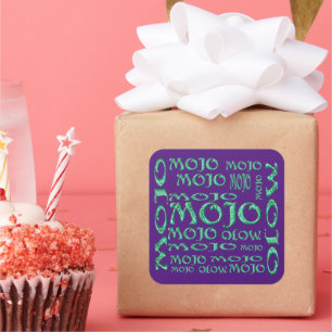 Mojo purple square stickers