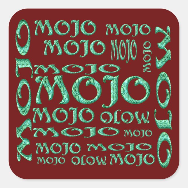 Mojo red square stickers (Front)