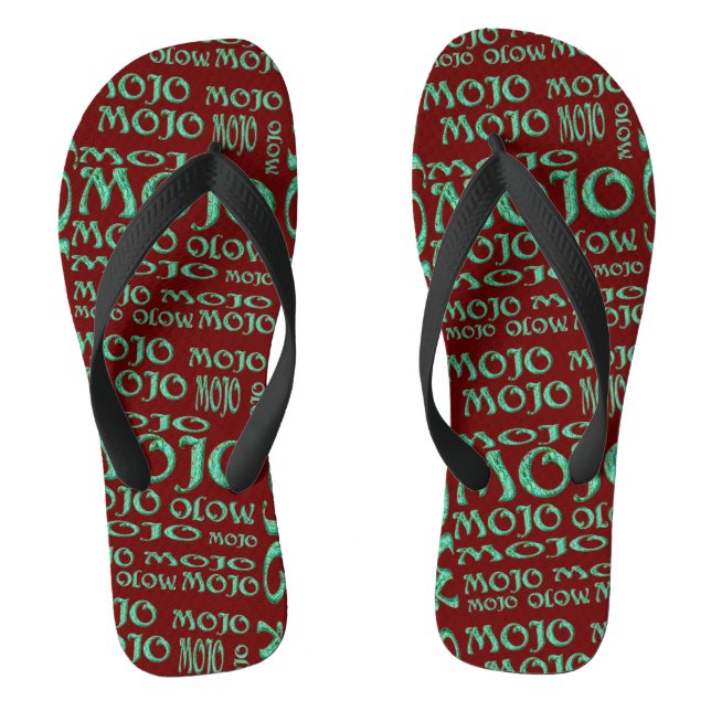 Mojo red wide flip flops (Footbed)