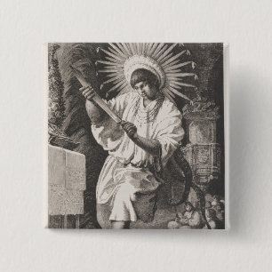Mojos Indian 2 Inch Square Button