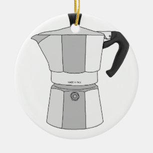 Moka coffee pot ceramic ornament