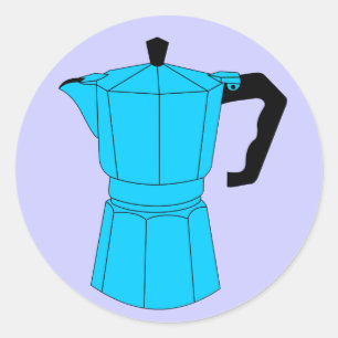 Moka Espresso Coffee Pot Classic Round Sticker