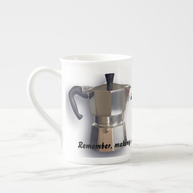 Moka pot- bone china mug (Left)