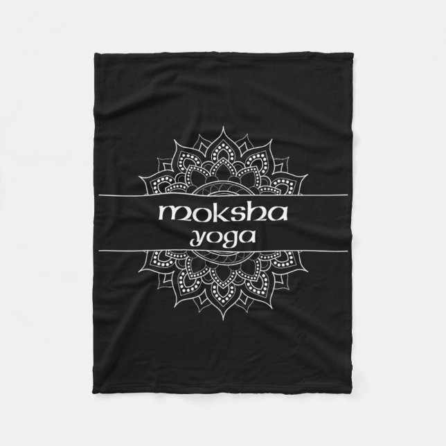 Moksha Yoga Type Mandala Graphic  Fleece Blanket (Front)