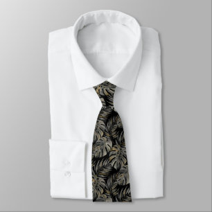 Moku Island Hawaiian Watercolor Monstera -Black Tie