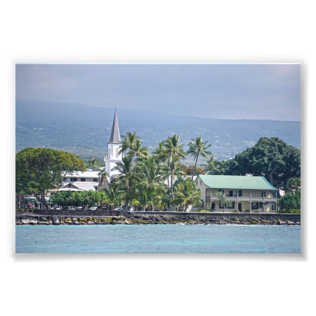 Mokuaikaua Church, Hulihee Palace, Kailua-Kona, HI Photo Print (Front)