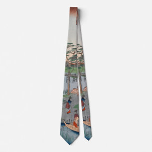 Mokuboji Temple Vintage Ukiyo-e Japanese Art Tie
