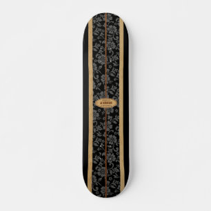 Mokuleia Customizable Vintage Surf Faux Wood Skateboard