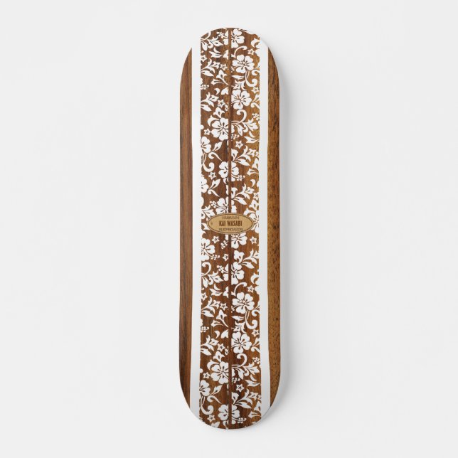 Mokuleia Customizable Vintage Surf Skateboard (Front)