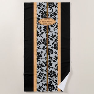 Mokuleia Hawaiian Faux Wood Monogram Surfboard Beach Towel