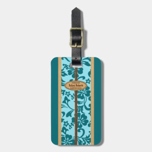 Mokuleia Hawaiian Faux Wood Monogram Surfboard Luggage Tag