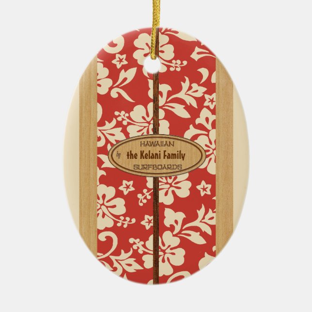 Mokuleia Vintage personnalisable ornement Surfboar (Devant)