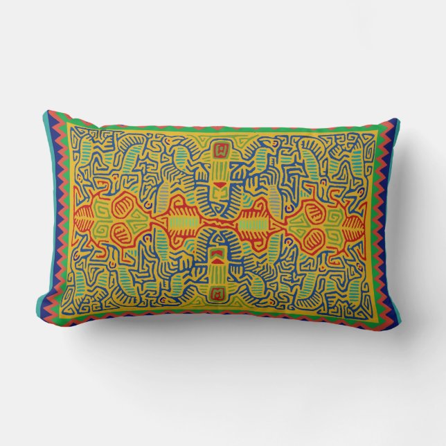 Mola Bird Design Lumbar Coussin (Recto)