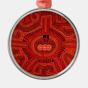 Mola Design by San Blas Indians Metal Ornament