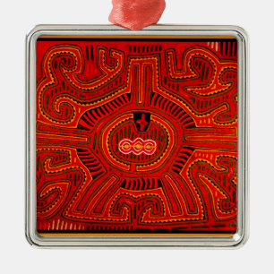 Mola Design by San Blas Indians Metal Ornament