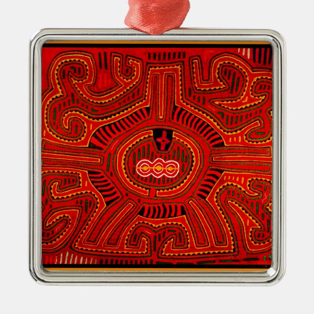 Mola Design by San Blas Indians Metal Ornament (Front)