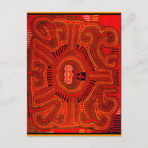 Mola Design by San Blas Indians Postcard