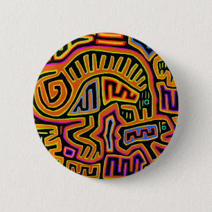 Mola Shaman Peyote Visions 2 Inch Round Button