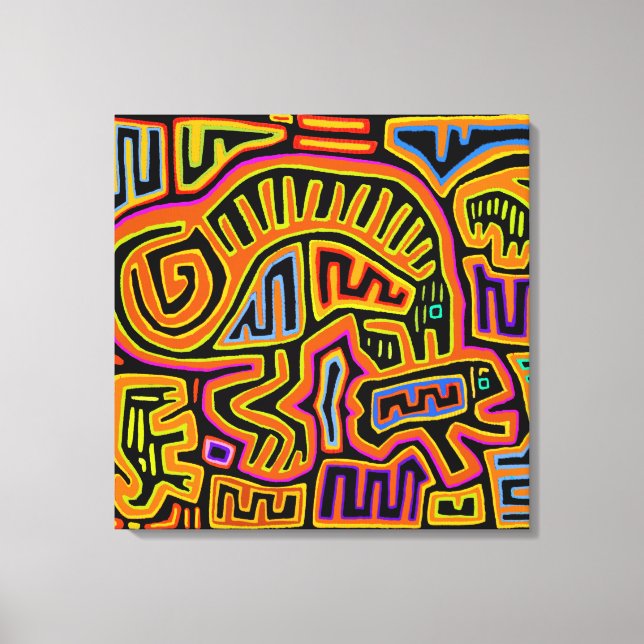 Mola Shaman Peyote Visions Canvas Print (Front)