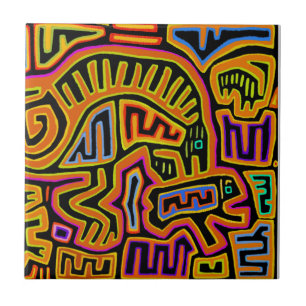 Mola Shaman Peyote Visions Tile