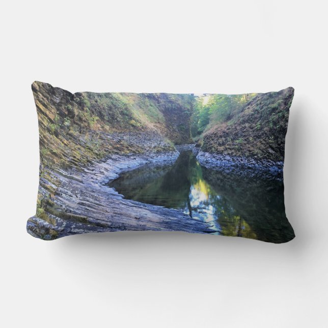 Molalla River, OR Lumbar Pillow (Front)