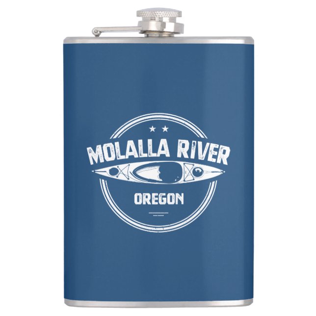 Molalla River Oregon Kayaking Hip Flask (Front)