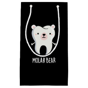 Molar Bear Funny Tooth Pun Dark BG Small Gift Bag