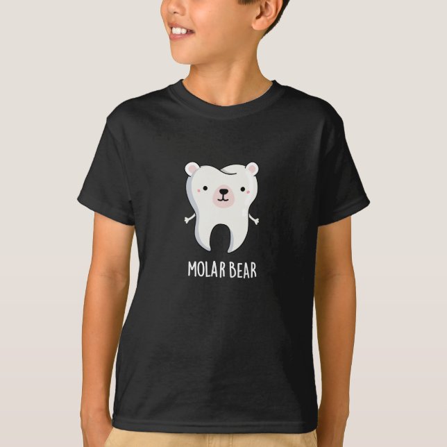 Molar Bear Funny Tooth Pun Dark BG T-Shirt (Front)
