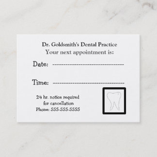 Molar Dental Appointment Design Card
