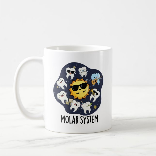 Molar System Funny Dental Astronomy Pun  Coffee Mug (Left)