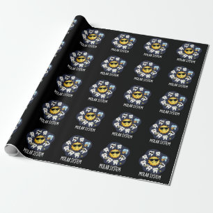 Molar System Funny Dental Astronomy Pun Dark BG Wrapping Paper