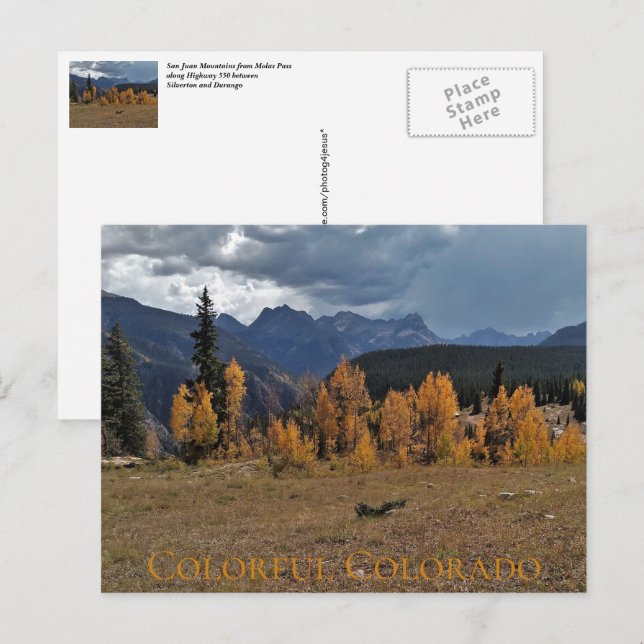 Molas Pass between Durango & Ouray Colorado Postcard (Front/Back)