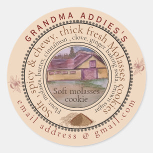 molasses cookie large customize classic round sticker