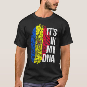 Moldava Flag Home Heart Roots Fingerprint Jersey T T-Shirt