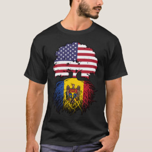 Moldava Moldavan American USA United States Flag T-Shirt