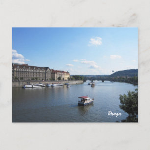 Moldava River, Prague Postcard