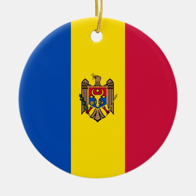Moldavia flag ceramic ornament (Front)