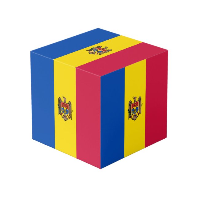 Moldavia flag cube (Front Angled)