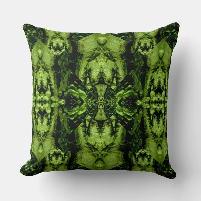 Moldavite I gemstone fractal art pillow (Front)