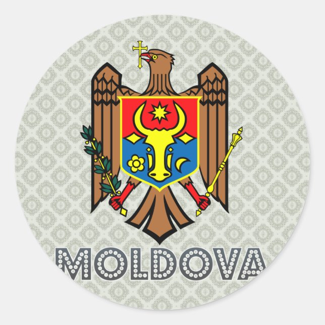 Moldova Coat of Arms Classic Round Sticker (Front)