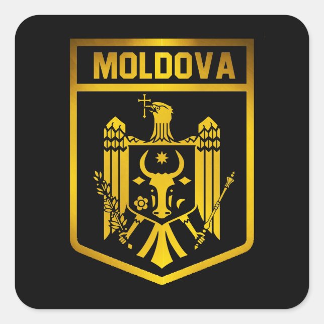 Moldova Emblem Square Sticker (Front)