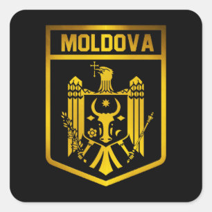 Moldova Emblem Square Sticker